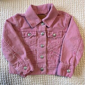 Levi’s Pink Corduroy Snap Front Trucker Jacket Size 2T